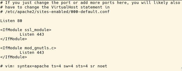 Die Datei 'ports.conf' muss nicht angepasst werden.