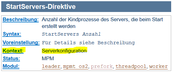 Dokumentation "StartServers"